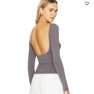 Free People Low Back Seamless Long Sleeve Top Intimately Olive Green | Size M/L